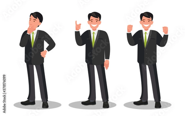 Obraz The character of a businessman. Businessman in different poses.
