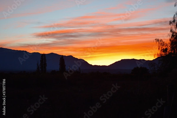 Obraz sunset over the mountains
