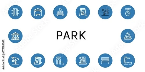 Obraz park simple icons set
