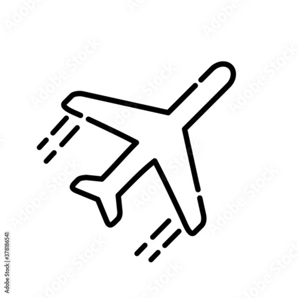 Obraz Airplane icon with thin line.