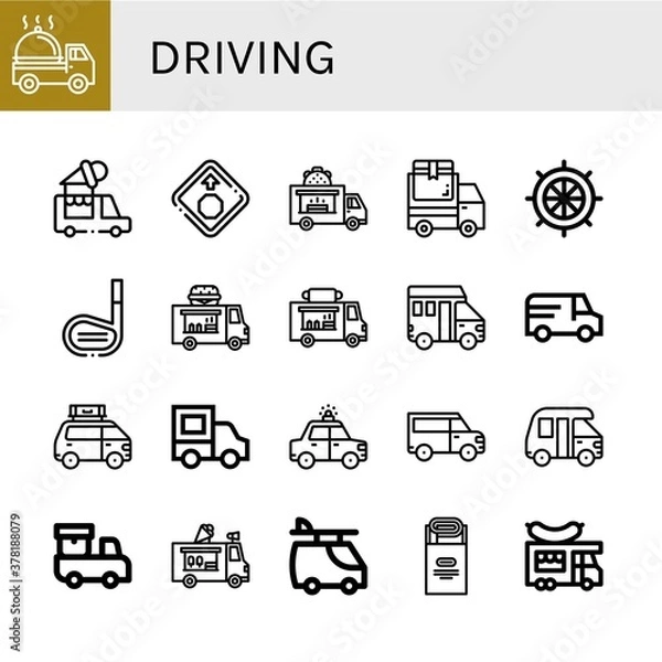 Fototapeta Set of driving icons