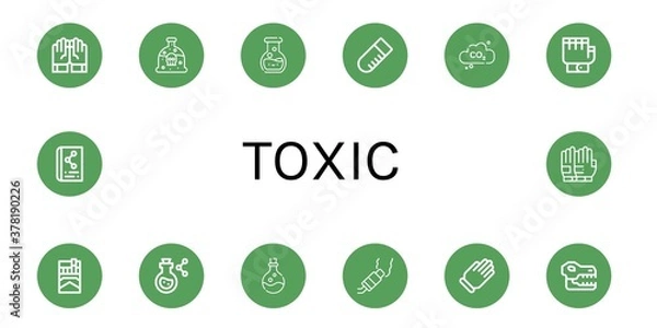 Fototapeta toxic icon set