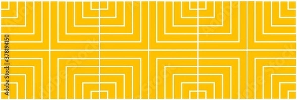 Fototapeta A geometric texture of background endless wallpaper in yellow and white color
