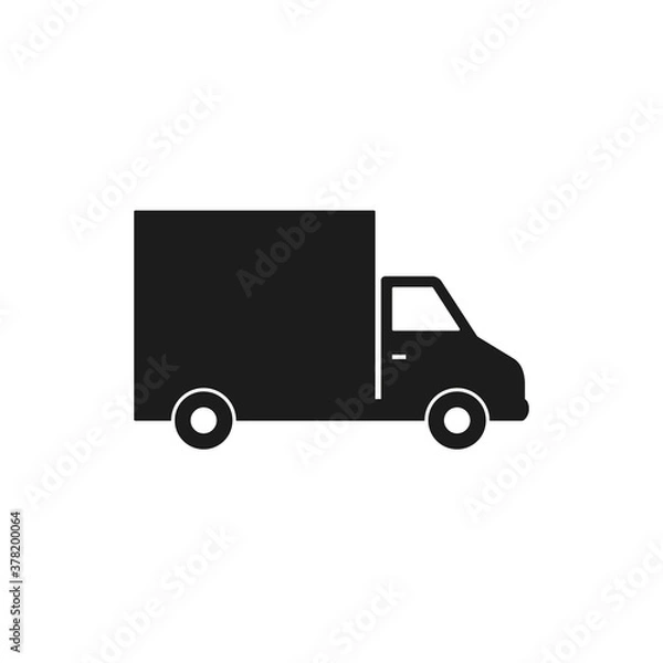Fototapeta Delivery Truck icon on white background. Vector isolated transportation illustration