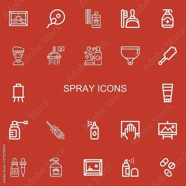 Fototapeta Editable 22 spray icons for web and mobile