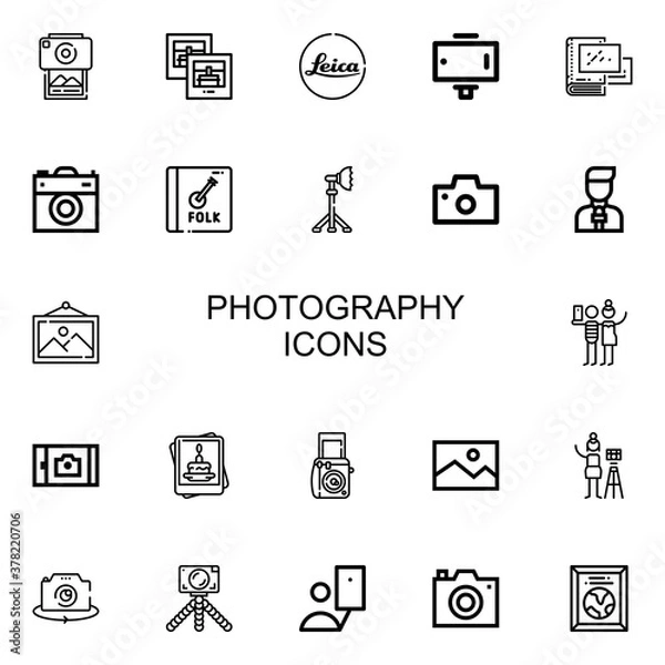 Fototapeta Editable 22 photography icons for web and mobile