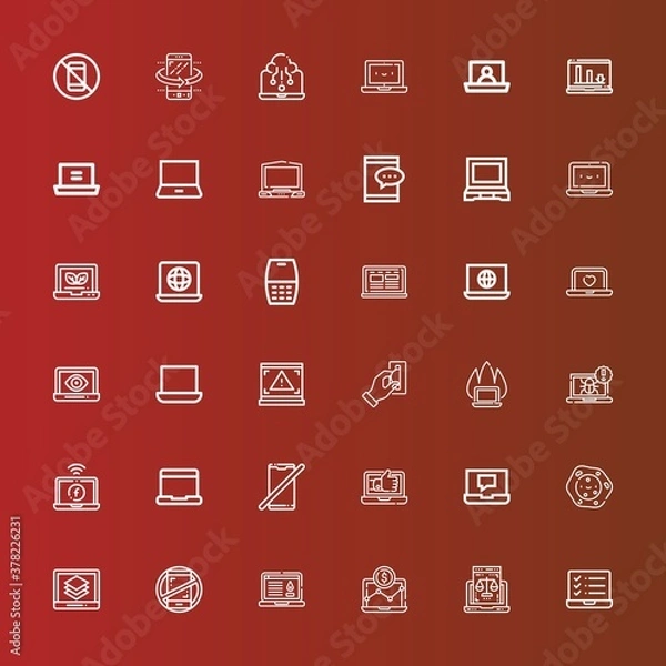 Fototapeta Editable 36 touchscreen icons for web and mobile