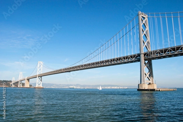 Fototapeta Suspension Oakland Bay Bridge in San Francisco to Yerba Buena Is