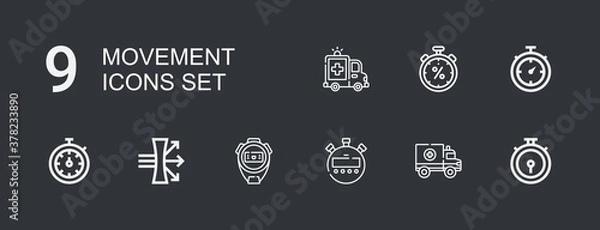Fototapeta Editable 9 movement icons for web and mobile