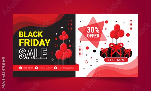Obraz Black Friday social media Banner design vector