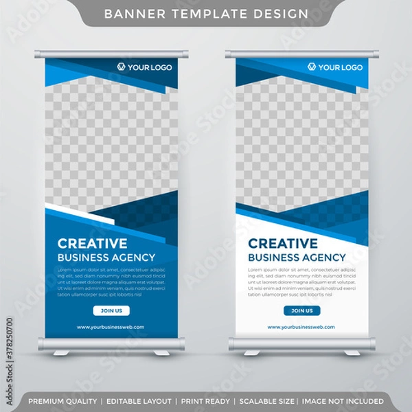 Fototapeta stand banner template with abstract layout and minimalist style use for business advertising and promotion billboard