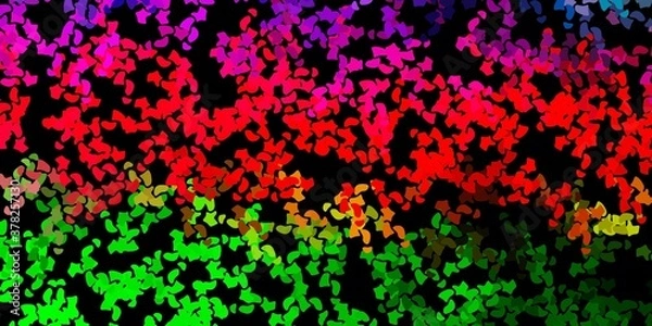 Fototapeta Dark pink, green vector background with random forms.