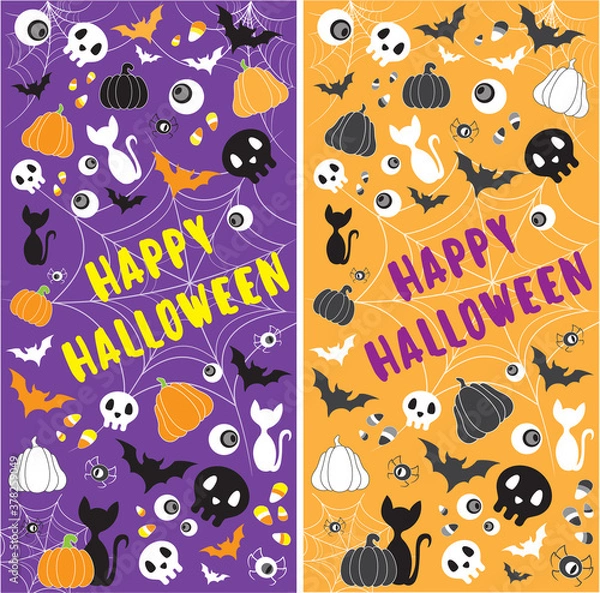 Obraz Halloween Seamless Background Set