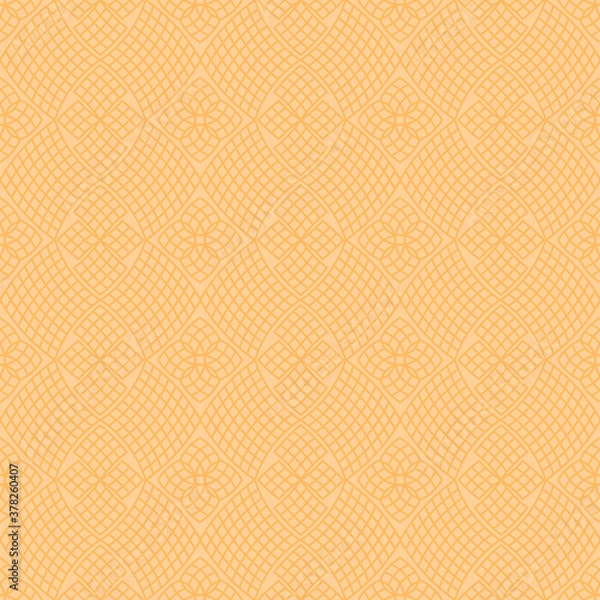 Fototapeta yellow repetitive background. grid structure. vector seamless pattern. fabric swatch. wrapping paper. continuous print. geometric shapes. design element for decor, apparel, textile,  phone case