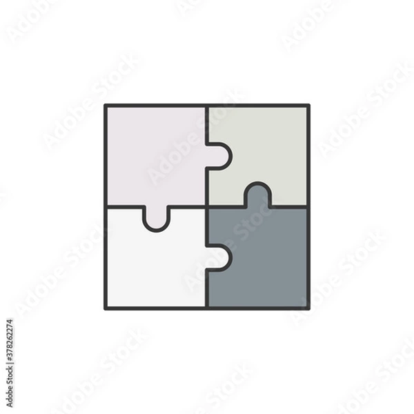 Fototapeta plan puzzle friendship outline icon. Elements of friendship line icon. Signs, symbols and vectors can be used for web, logo, mobile app, UI, UX on white background