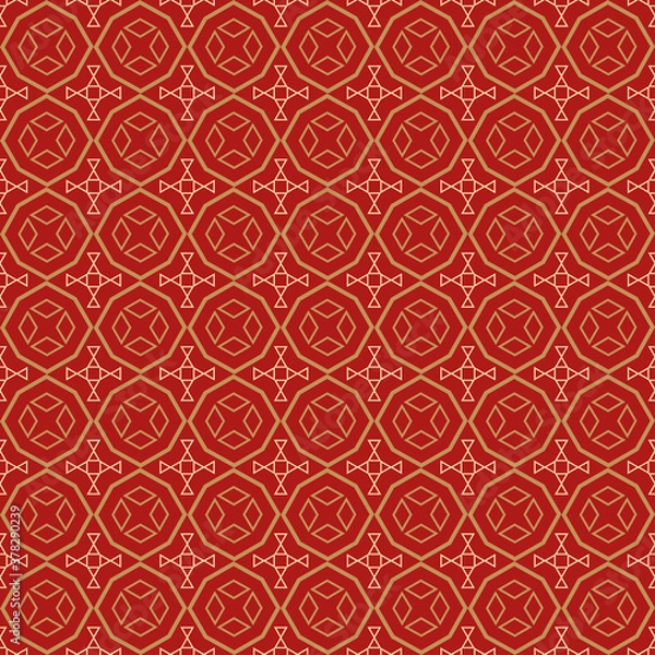Fototapeta Bright background pattern with geometric shapes seamless pattern