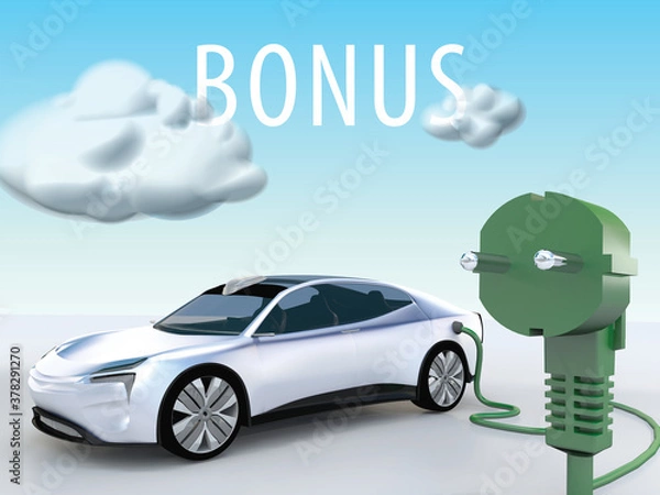 Obraz modern electric car, e-car charging