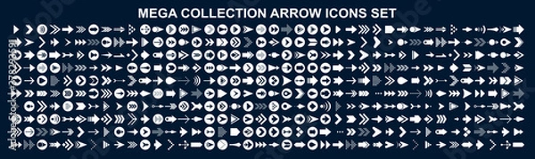 Fototapeta Mega set of Arrow icons in trendy flat style for Business, e-commerce, finance, accounting. Big set Arrow icons collection. Vector illustration