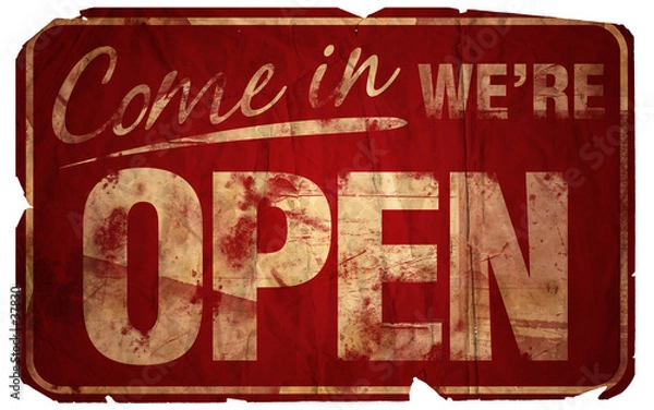Obraz aged come in we're open