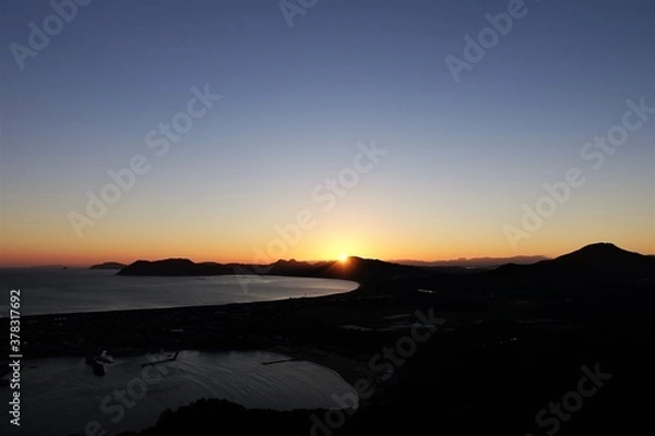 Fototapeta 糸島の立石山から見る日の出