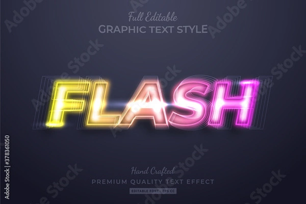 Fototapeta Gradient Neon Flash Editable Custom Text Style Effect Premium