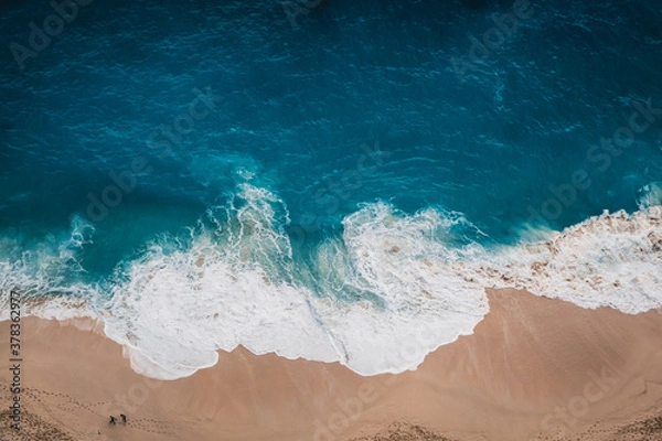 Obraz Wild beach, top view, waves
