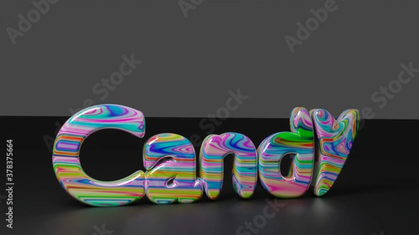 Obraz candy text in three d colors