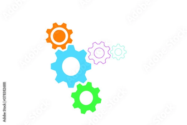 Fototapeta gears on splashes background