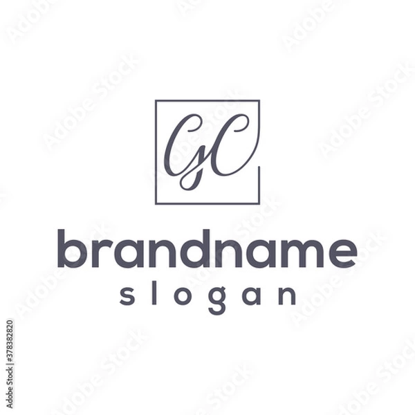 Fototapeta Initial GC luxury logo design vector