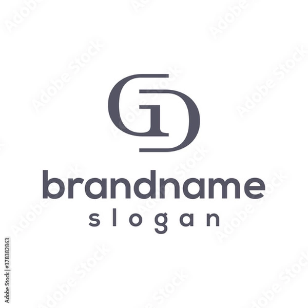 Fototapeta Initial GD  or GC logo design vector