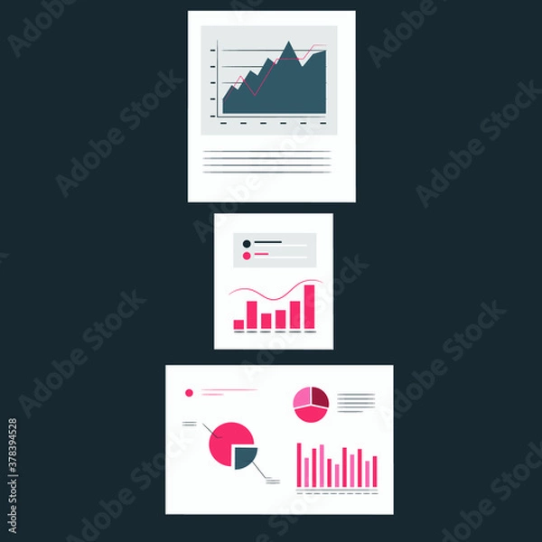 Fototapeta report files vector