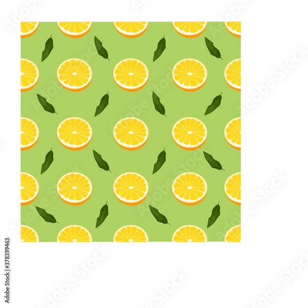 Obraz citrus pattern with orange oranges and green leaves