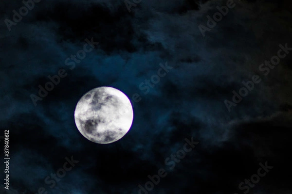 Fototapeta full moon and clouds