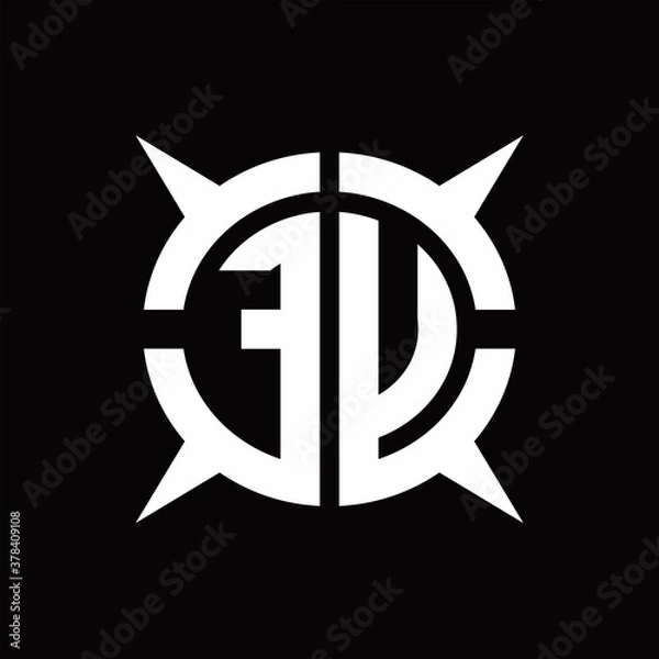 Obraz FU Logo monogram with four pieces circle slice design template