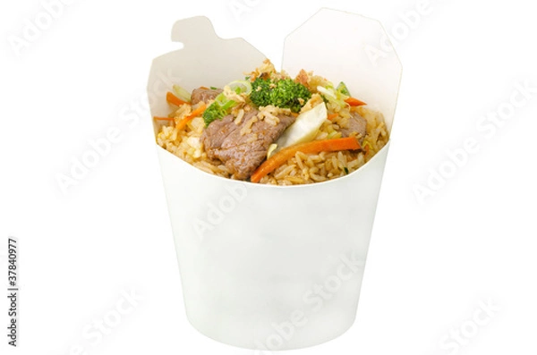 Fototapeta Fried rice with beef
