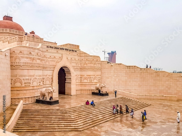 Obraz December 15.2019. The ambedkar memorial park of lucknow. It is a massive area of stonework in the city of lucknow and a popular tourist attraction.