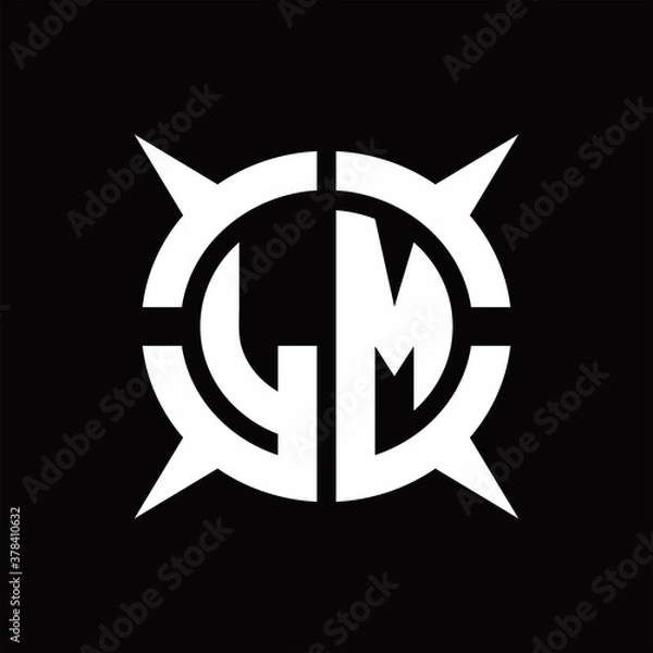 Fototapeta LM Logo monogram with four pieces circle slice design template