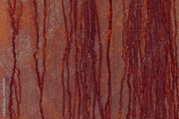 Fototapeta Rusty surface, rough, dirty, texture, old, dark, background.