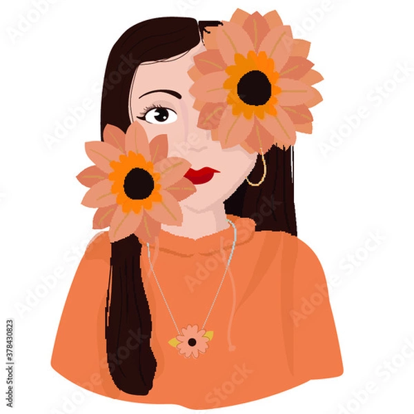 Obraz morena y girasol