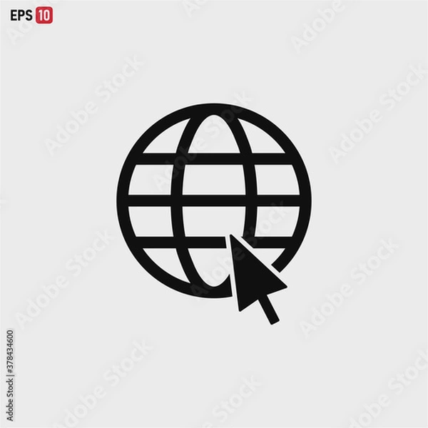 Fototapeta Go to Web icon . Globe With Cursor sign