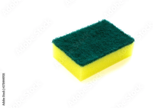 Fototapeta Yellow sponge isolated on white background