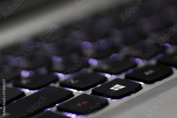 Obraz Windows button focussed in a backlit windows keyboard