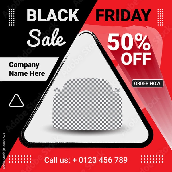 Obraz Black Friday social media post design vector