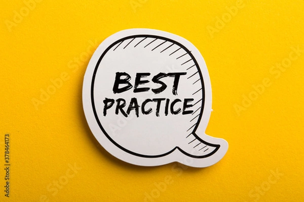 Obraz Best Practice Speech Bubble Isolated On Yellow Background