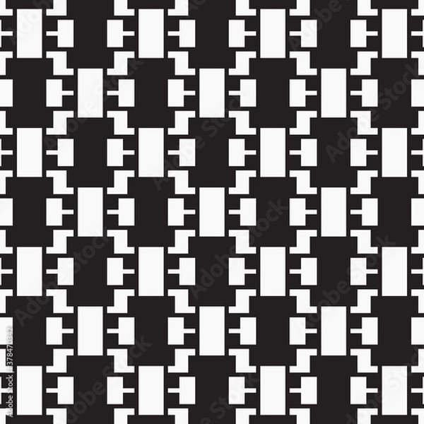 Fototapeta Abstract black geometric of rectangle and square pattern on white background.