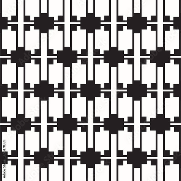 Fototapeta Abstract black geometric of rectangle and square pattern on white background.