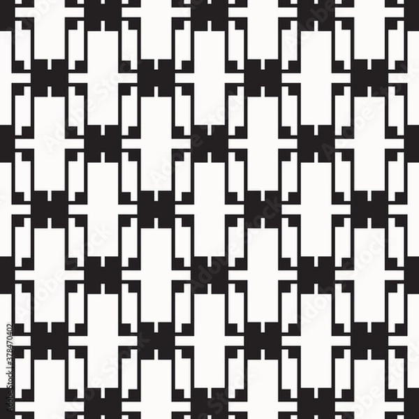 Fototapeta Abstract black geometric of rectangle and square pattern on white background.