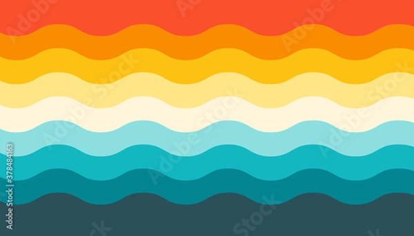 Fototapeta Colorful wavy line pattern vector background