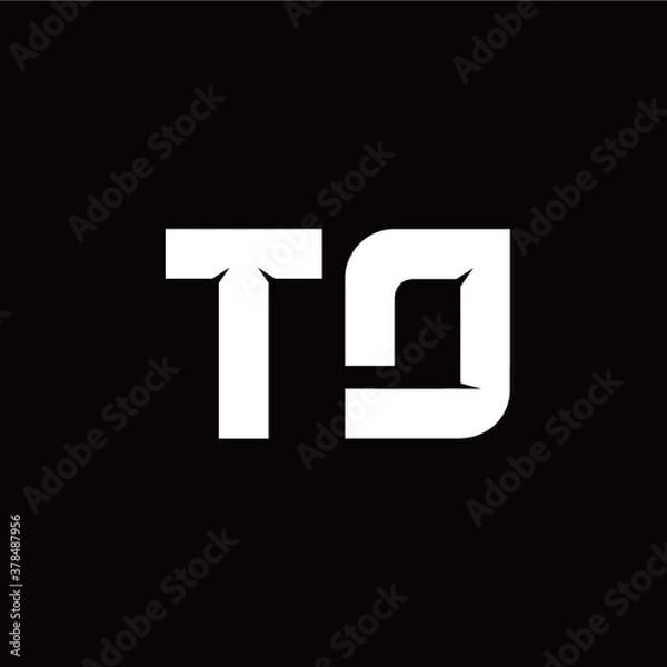 Fototapeta T D letter monogram style initial logo template