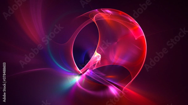 Fototapeta 3D rendering abstract multicolor fractal light background